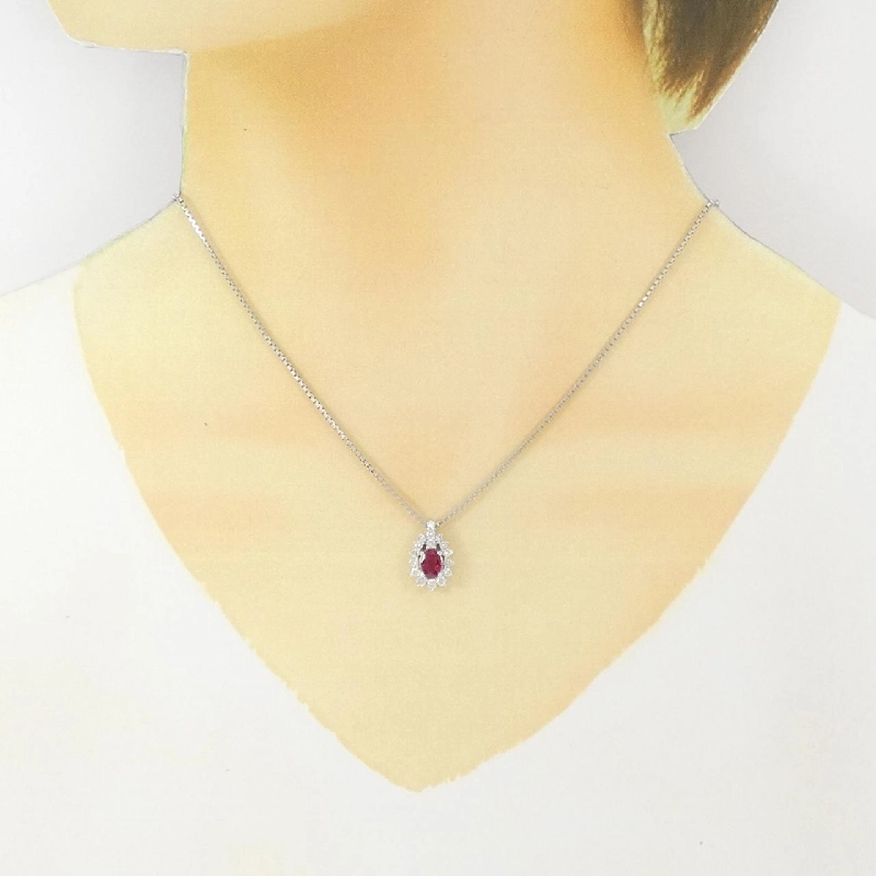Dây chuyền ruby PT900/PT850 0.86CT - Hàng hiệu Chính hãng 865405