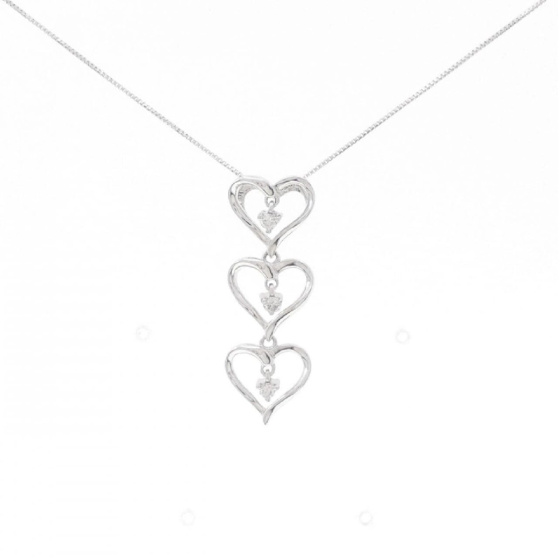 K18WG Dây chuyền kim cương hình trái tim 0.10CT - Hàng hiệu Chính hãng 862692