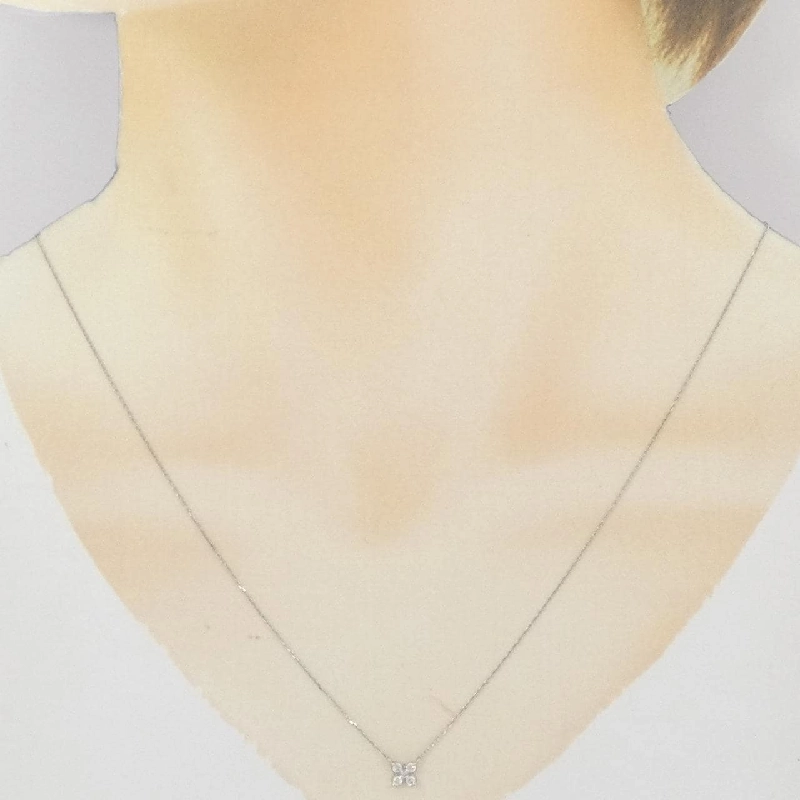 Dây chuyền kim cương hoa PT900/PT850 0.10CT - Hàng hiệu Authentic 857382