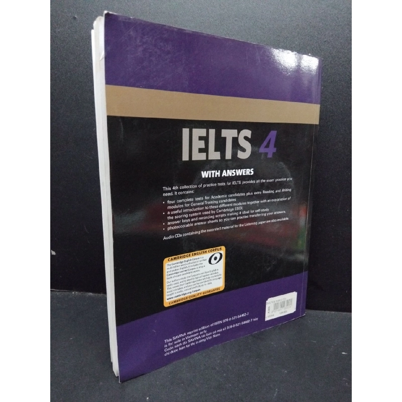 Cambridge English IELTS examination papers with answers 4 mới 80% bẩn bìa, ố nhẹ, lỗi trang, có chữ viết HCM1209 Cambridge Esol HỌC NGOẠI NGỮ 916625