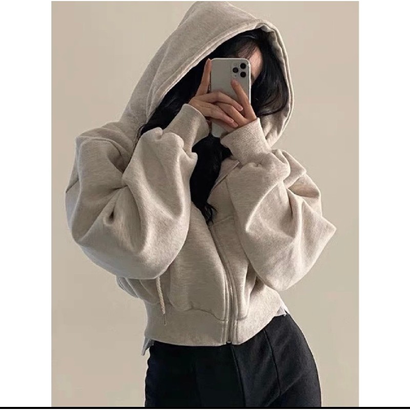 Áo khoác nỉ hoodie croptop 23075