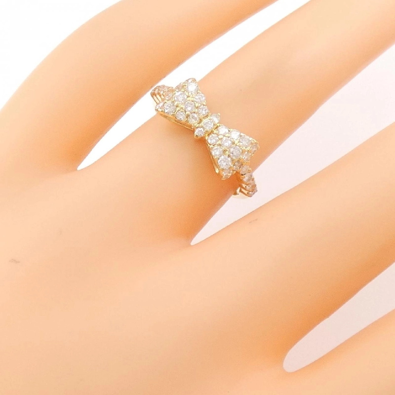 Nhẫn kim cương K18YG hình ruy băng 0.50CT 673295