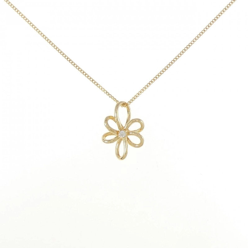 K18YG Hoa Đá Kim Cương Dây Chuyền 0.02CT - Hàng hiệu Chính hãng 859549