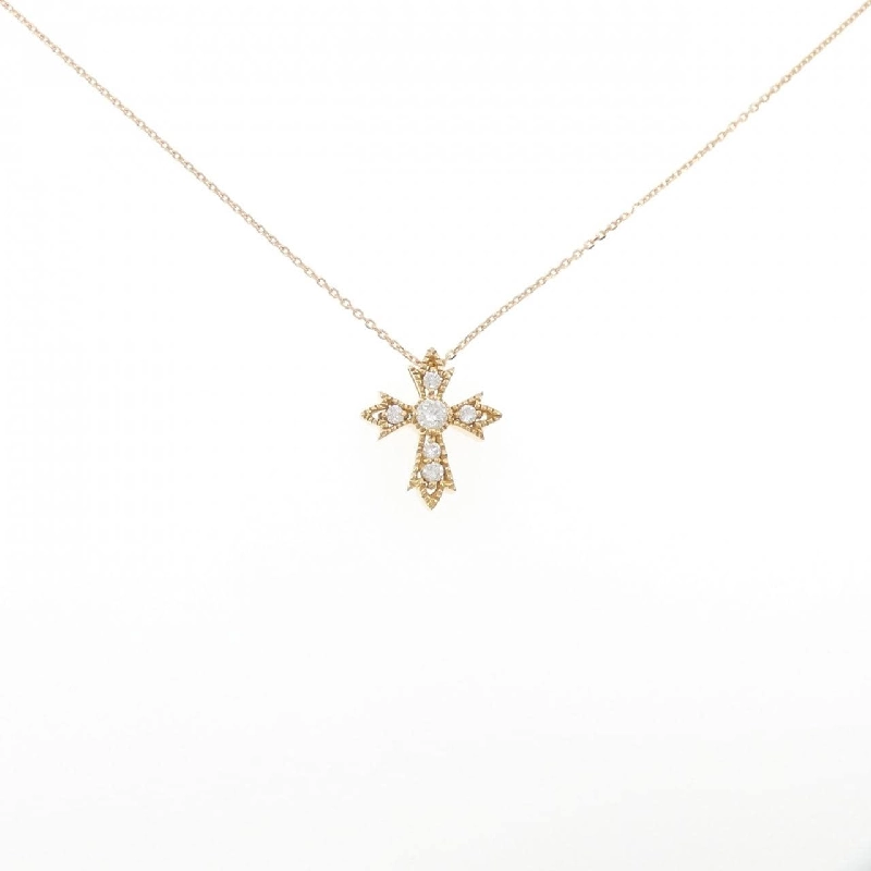 K18PG Dây chuyền kim cương hình chữ thập 0.13CT - Hàng hiệu Chính hãng 868005