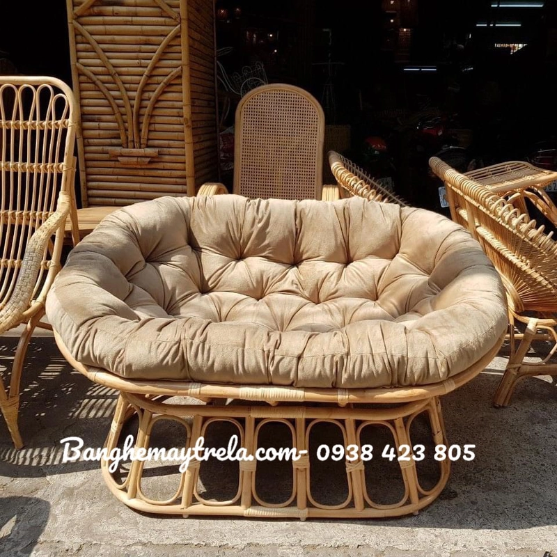 Ghế mây papasan đôi nằm thư giãn 521542