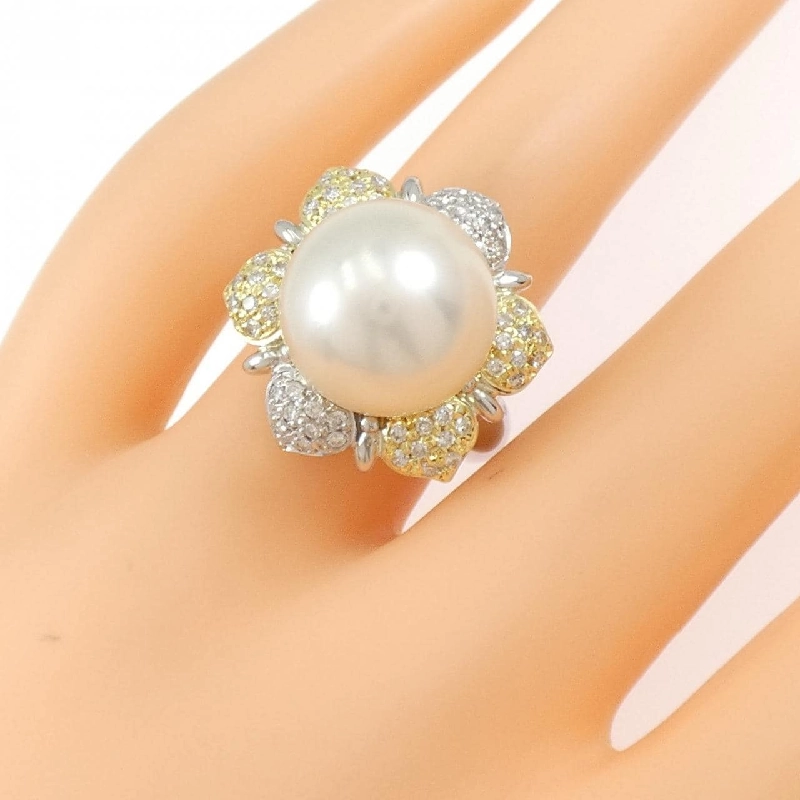 Nhẫn ngọc trai trắng PT900/K18YG 13.5mm 669287