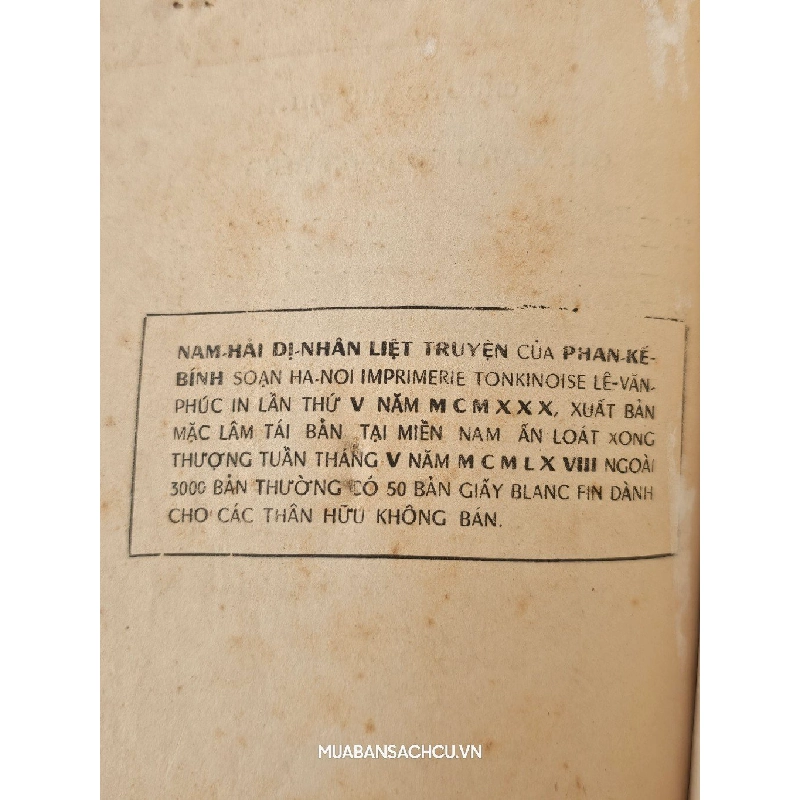 NAM HẢI DỊ NHÂN LIỆT TRUYỆN - PHAN KẾ BÍNH 141449