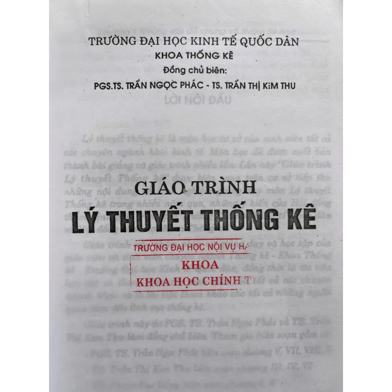 GIÁO TRÌNH LÝ THUYẾT THỐNG KÊ 759903