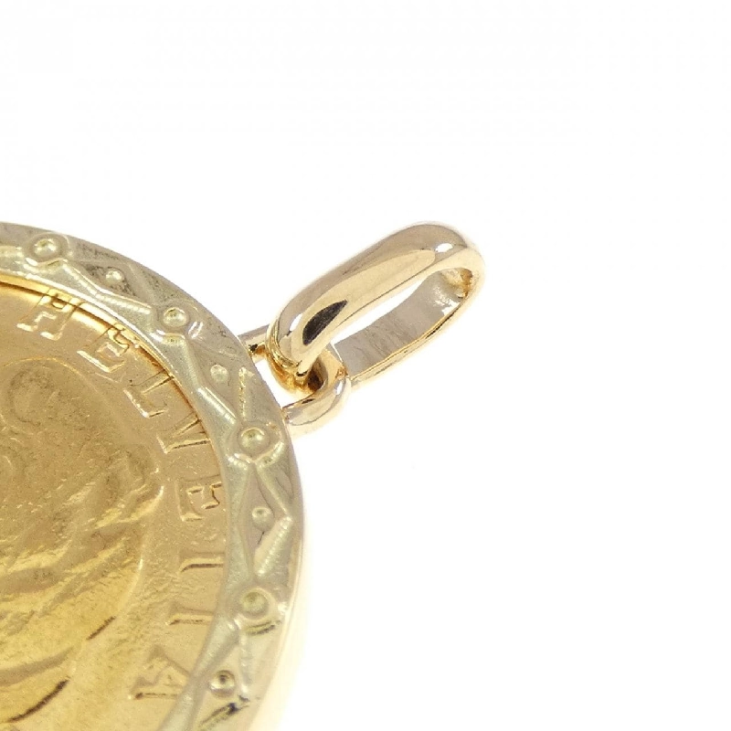 K18YG(枠) Đồng xu Mặt dây chuyền - Hàng hiệu Chính hãng 862192