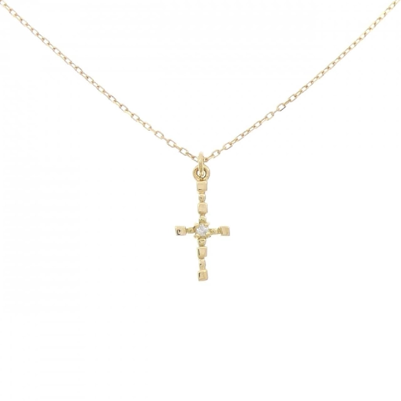 K18YG Dây chuyền kim cương hình chữ thập - Hàng hiệu Authentic 857894