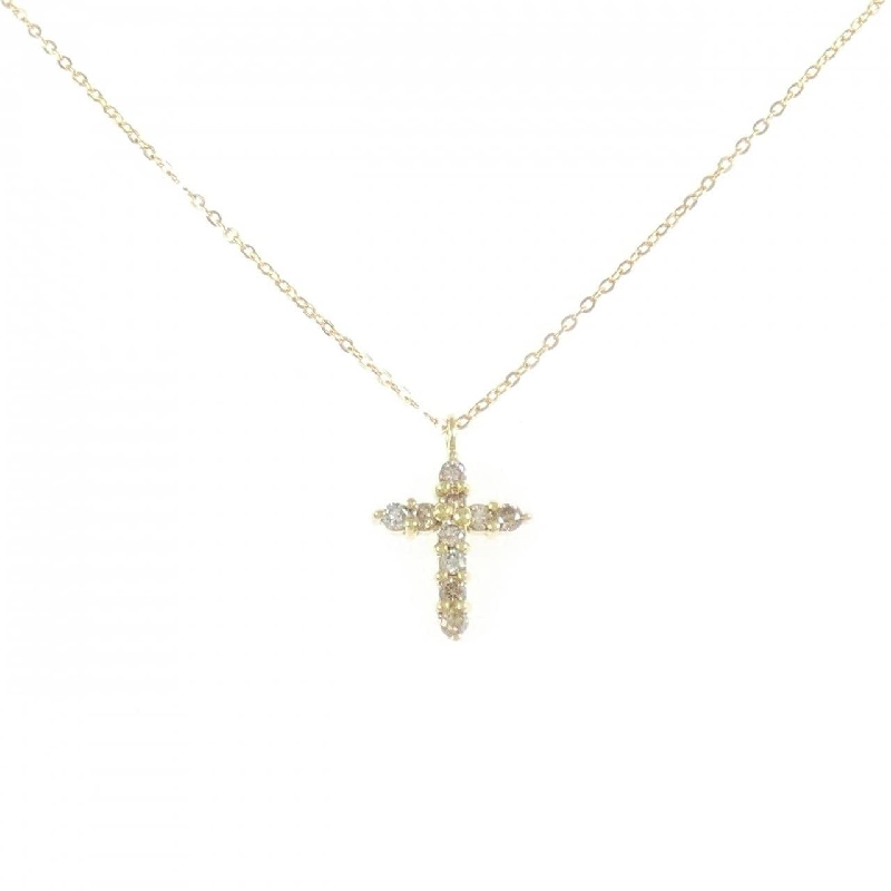 K18YG Dây chuyền kim cương chéo 0.1CT - Hàng hiệu chính hãng 846901