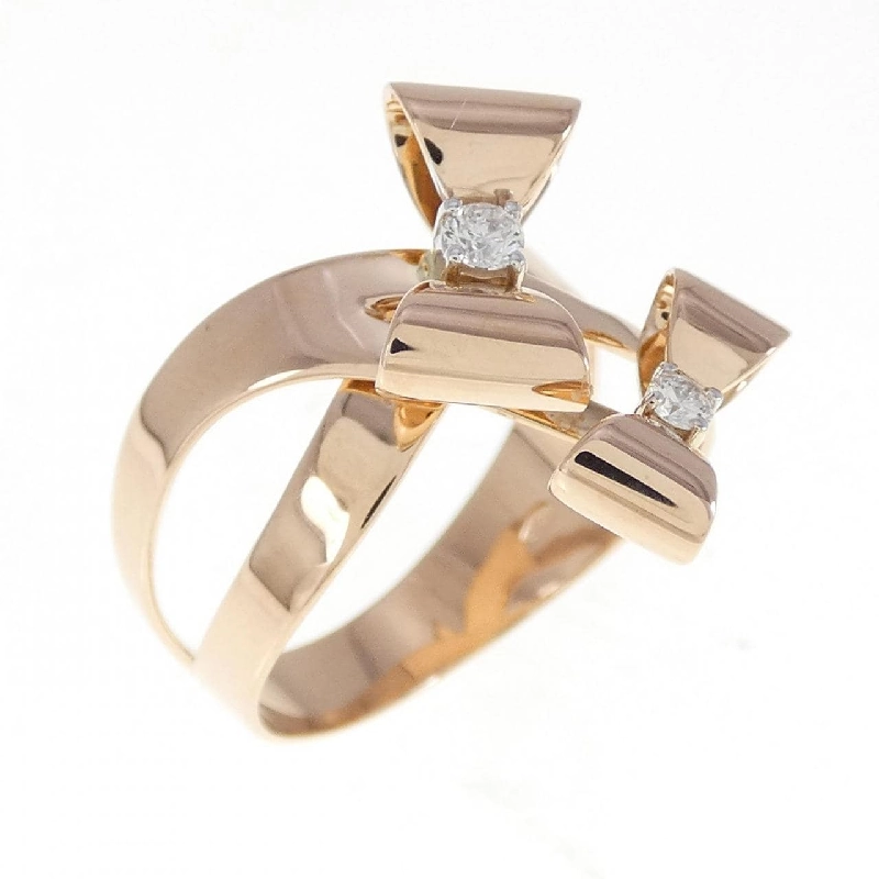 Nhẫn kim cương 750PG/750WG với ruy băng 0.09CT 667646