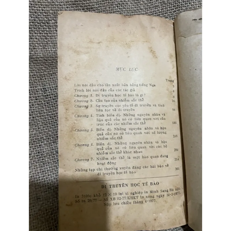 Đi truyền học tế bào -1977 - sách dịch -370 trang  990678
