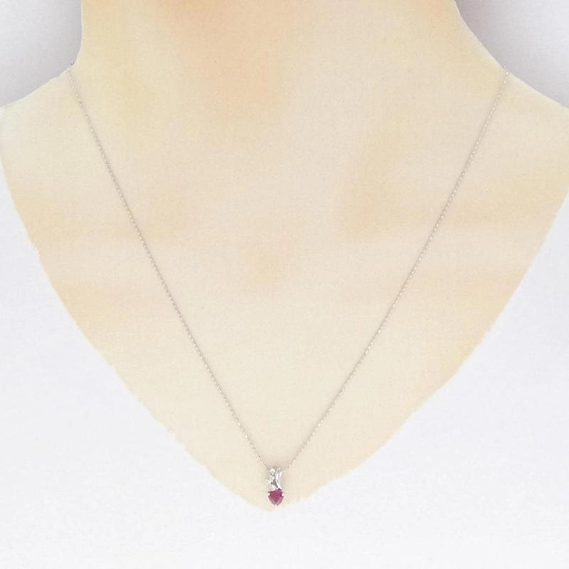 PT/K18WG Dây chuyền hình trái tim Ruby 0.31CT - Hàng hiệu Chính hãng 868398