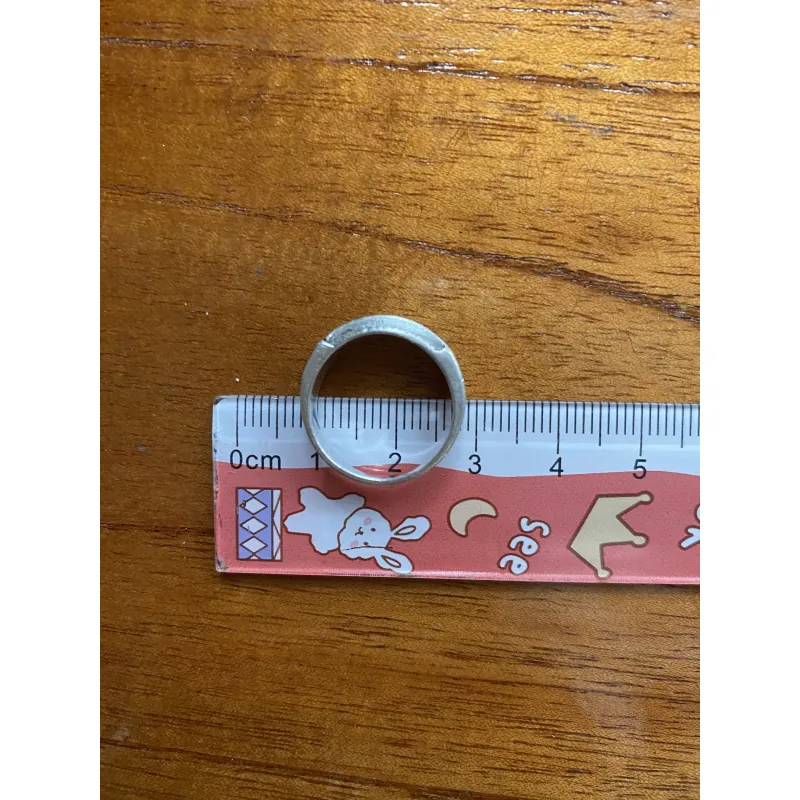 Nhẫn bạc mộc 925 dày khảm lam 975847