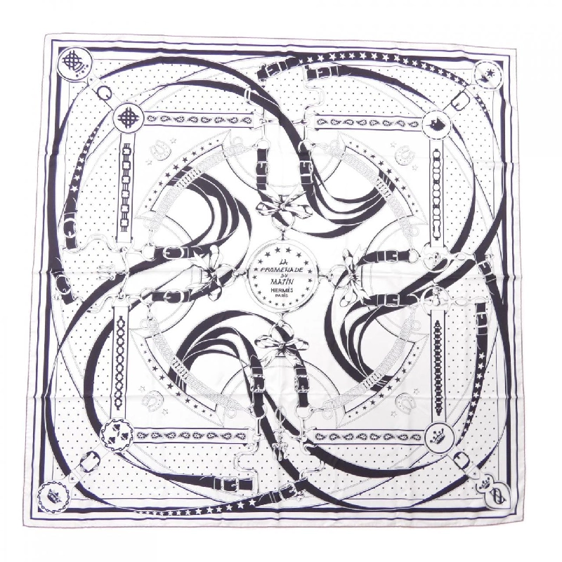 HERMES LA RPROMENADE DU MATIN H923986S Khăn choàng hai mặt 140 - Hàng hiệu Chính hãng 837873