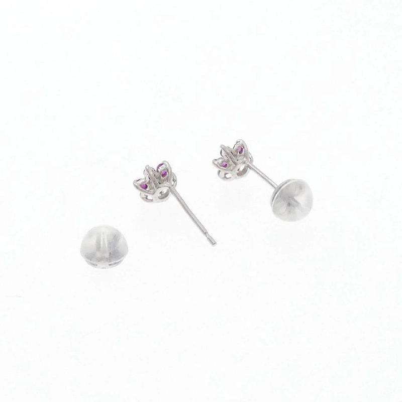 Bông tai Ruby K18WG Hoa 0.20CT - Hàng hiệu Chính hãng 870307