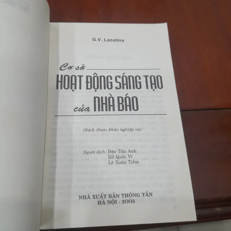 G. V. Lazutina - CƠ SỞ HOẠT ĐỘNG SÁNG TẠO CỦA NHÀ BÁO 763186