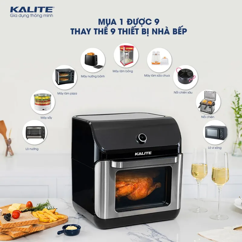 ⚡ KALITE KL-1200 – Nồi chiên không dầu 12L, chiên nhanh, giòn ngon, tiết kiệm điện 706003