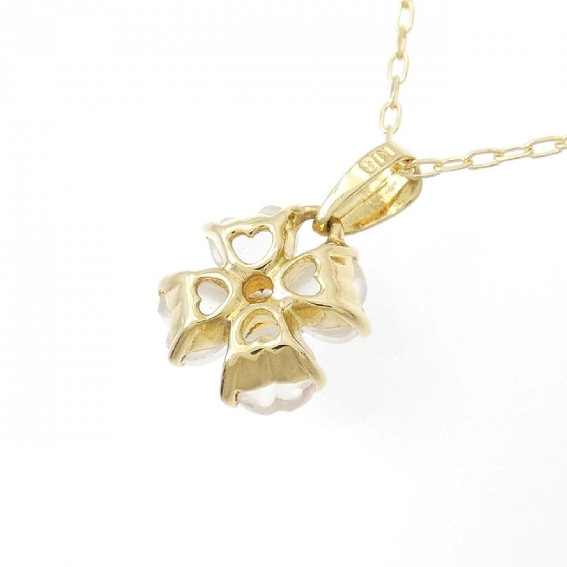 K18YG Hoa × Trái tim Mặt dây chuyền Citrine - Hàng hiệu Chính hãng 865003