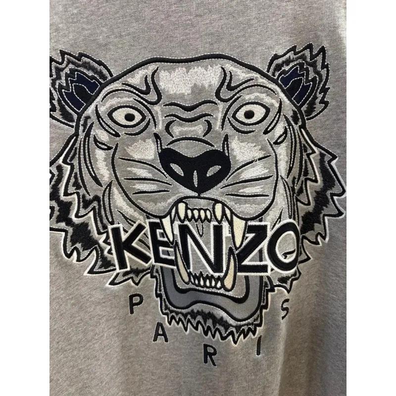 Áo sweater Kenzo thêu đầu hổ màu xám size L 757323