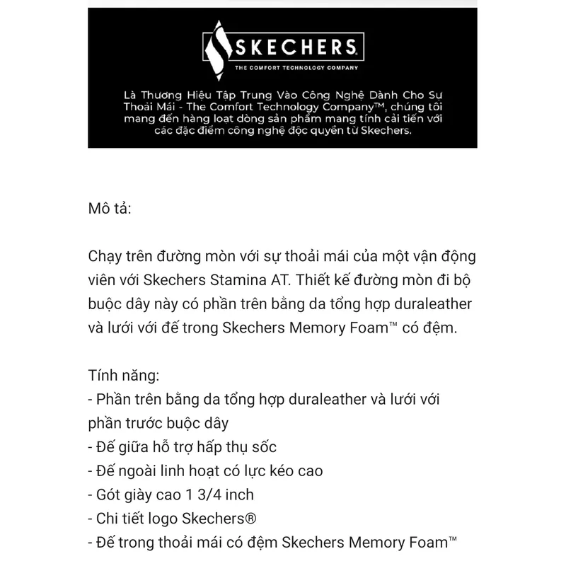 Giày Thể Thao Nữ Skechers Outdoor Stamina AT Địa Hình -  Memory Foam new 100% 735038