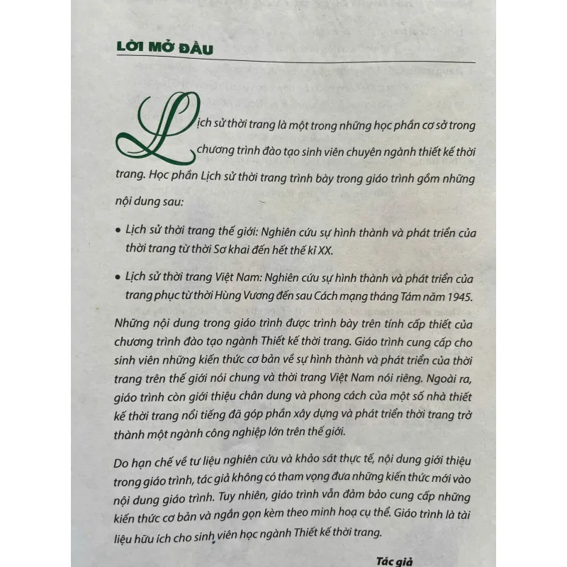 GIÁO TRÌNH LỊCH SỬ THỜI TRANG 759966