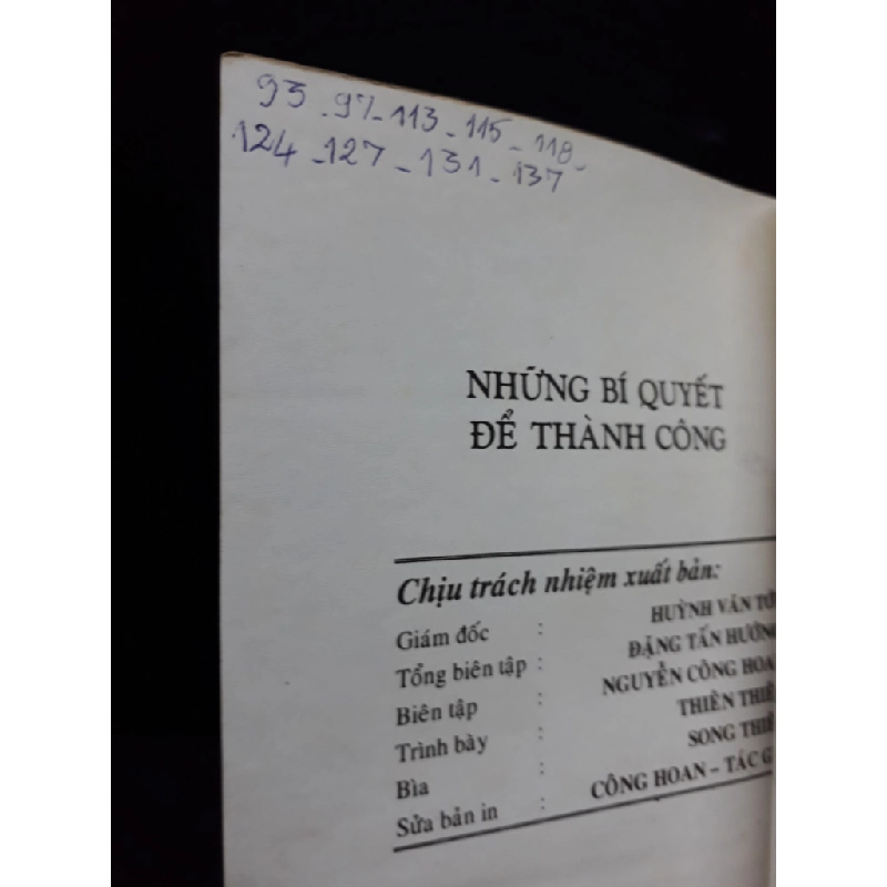 Những bí quyết để thành công mới 70% ố có viết trang đầu 1998 HCM2809 Nguyễn Hoàng Thanh KỸ NĂNG 290990