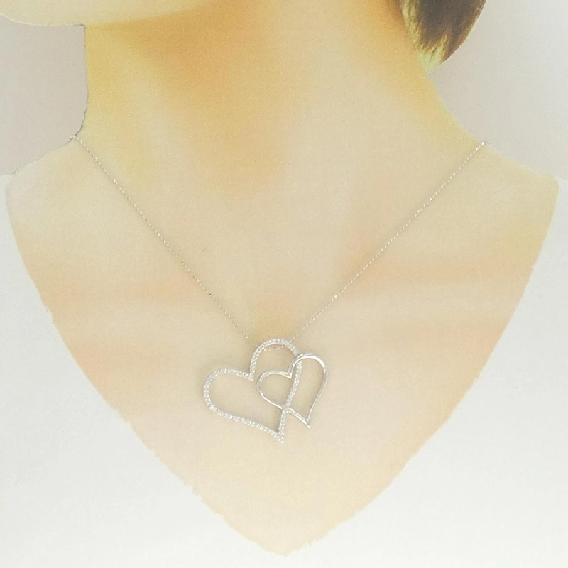 K18WG Dây chuyền trái tim kim cương 0.40CT - Hàng hiệu Chính hãng 855783