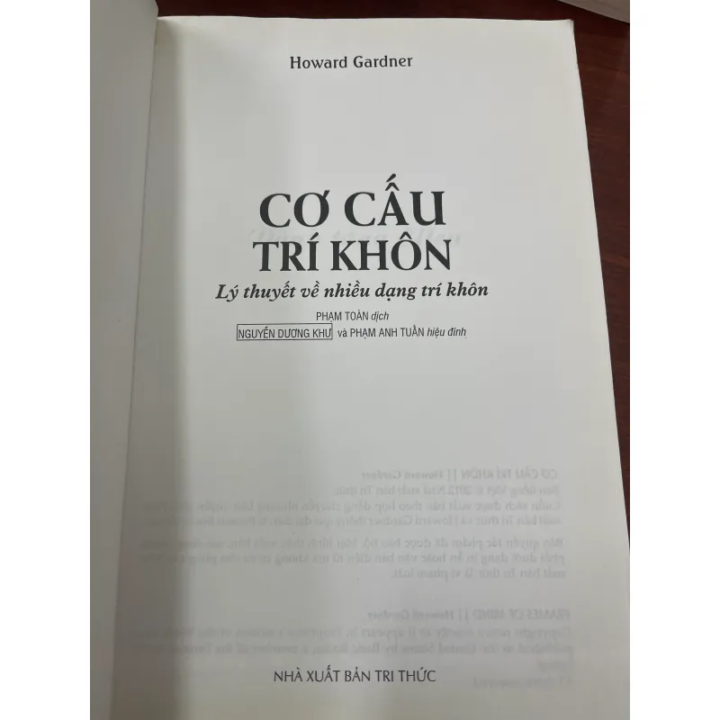 CƠ CẤU TRÍ KHÔN - HOWARD GARDNER  995329
