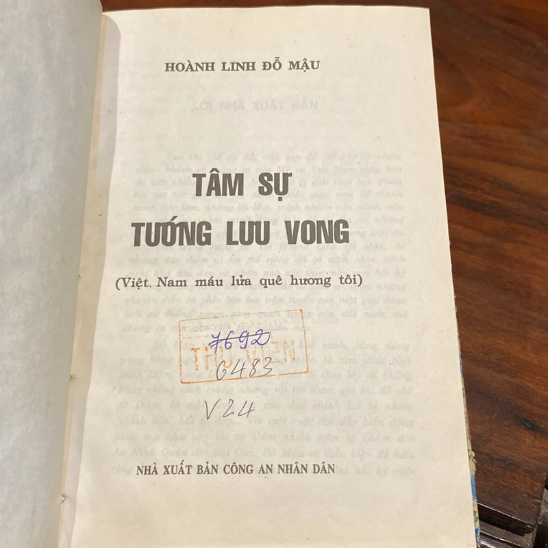 HỒI KÝ HOÀNH LINH ĐỖ MẬU, TÂM SỰ TƯỚNG LƯU VONG, BÌA CỨNG (XB 1998) 502454
