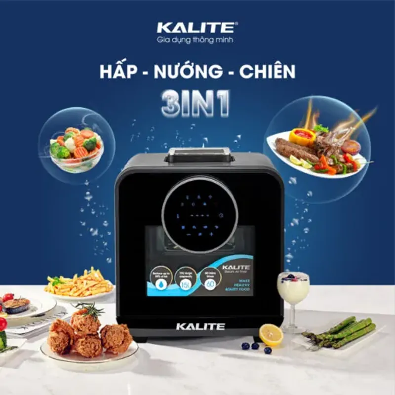 Nồi chiên hơi nước Kalite Steam Star 15L đa năng, giữ trọn dinh dưỡng, chính hãng 573067