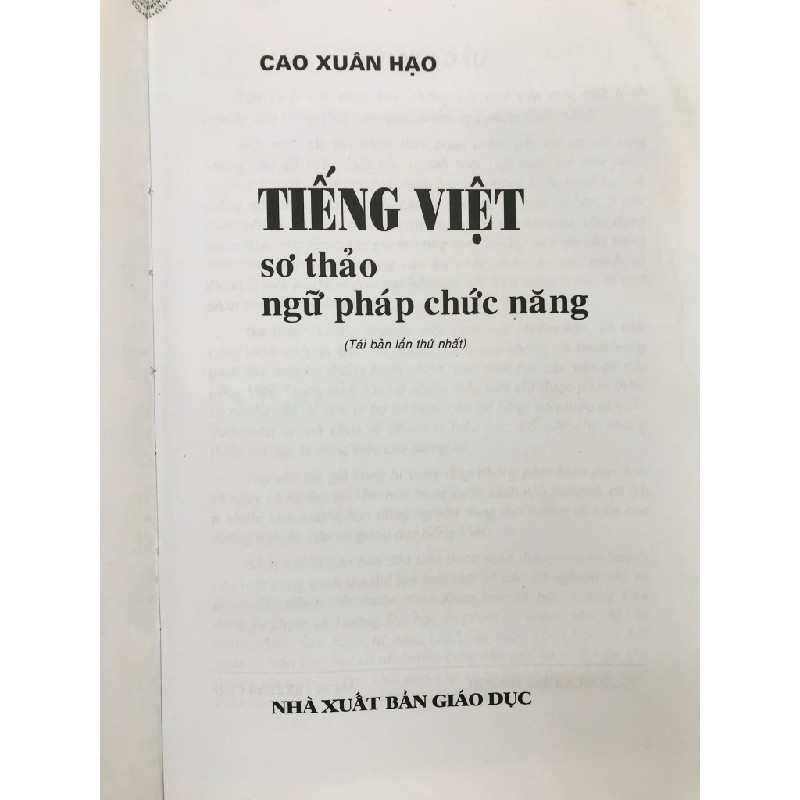 Tiếng Việt sơ thảo ngữ pháp chức năng - Cao Xuân Hạo 50778