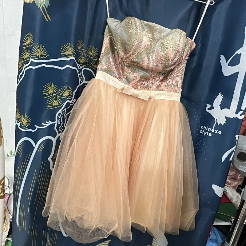 Đầm cúp ngực hoa văn thêu đuôi công (prom dress) 461139