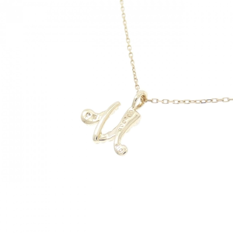 K10YG Chữ cái M Dây chuyền ngọc trai Akoya - Hàng hiệu Chính hãng 856851