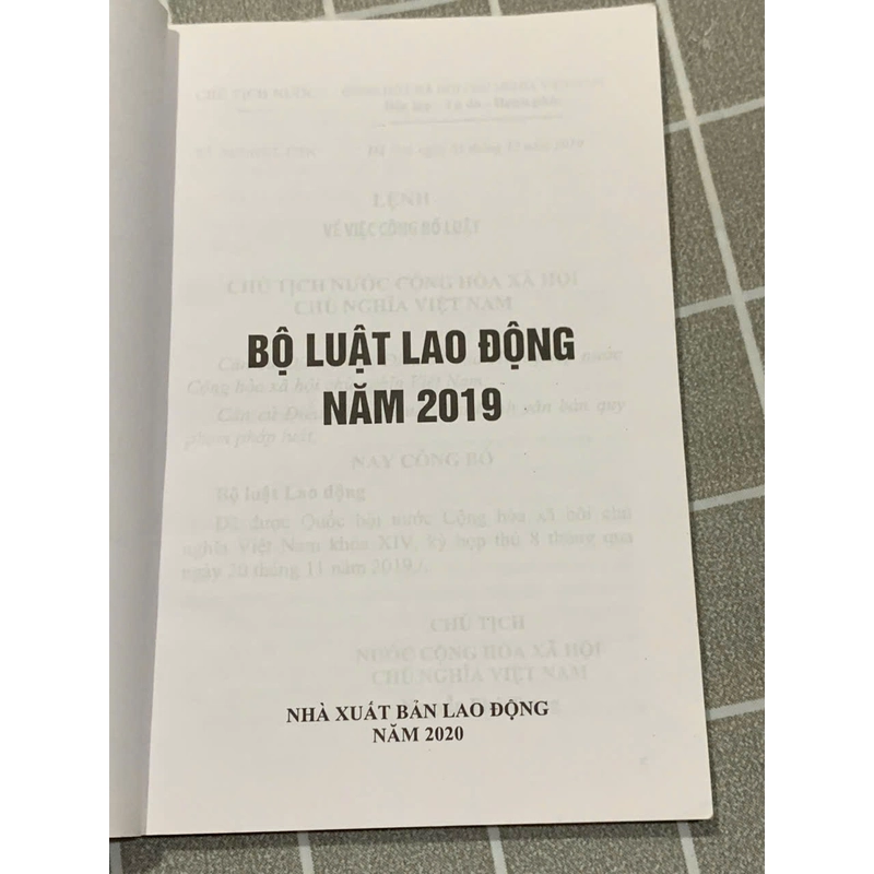 BỘ LUẬT LAO ĐỘNG NĂM 2019 - SÁCH LUẬT VIỆT NAM 545916