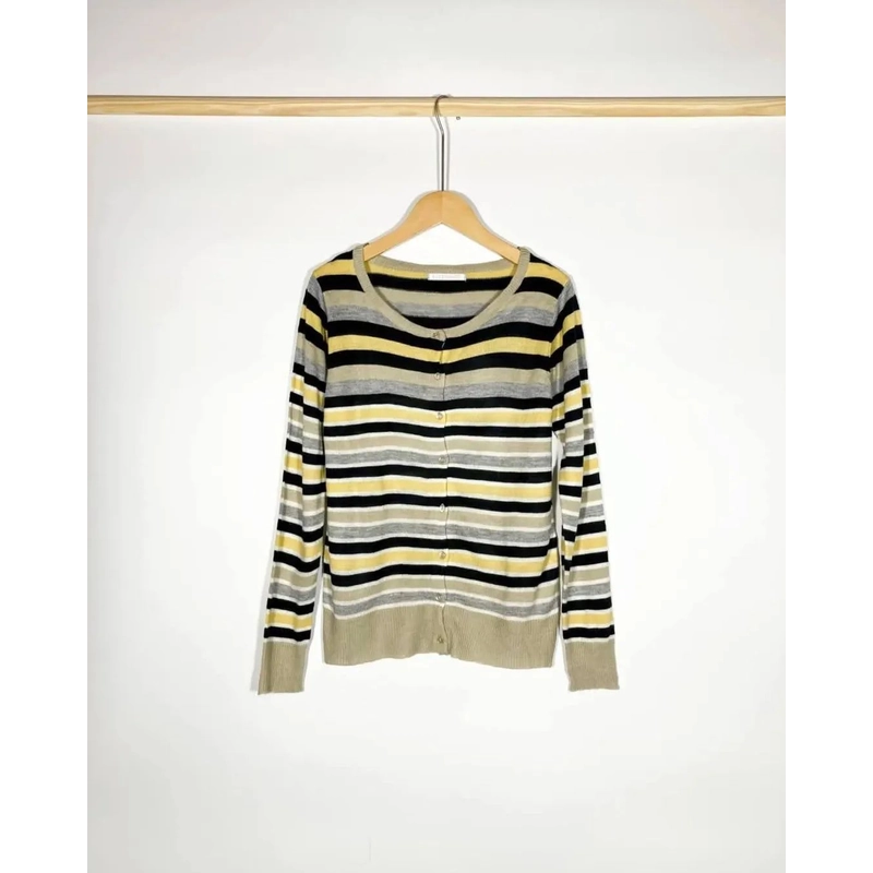 Áo Cardigan Nhật Kẻ Ngang Nhà Elle Planete , chất len mỏng.Size SM
 445300