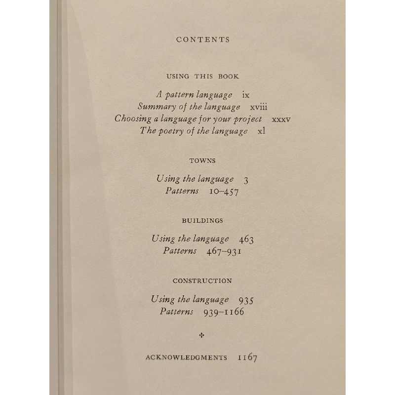 A Pattern Languege ( Town - Buildings - Construction ) 1029579