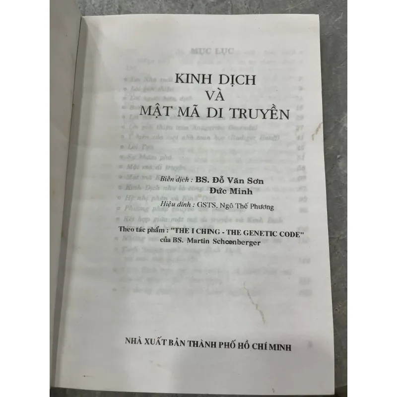 KINH DỊCH VÀ MÃ DI TRUYỀN - ĐỖ VĂN SƠN, ĐỨC MINH 782273