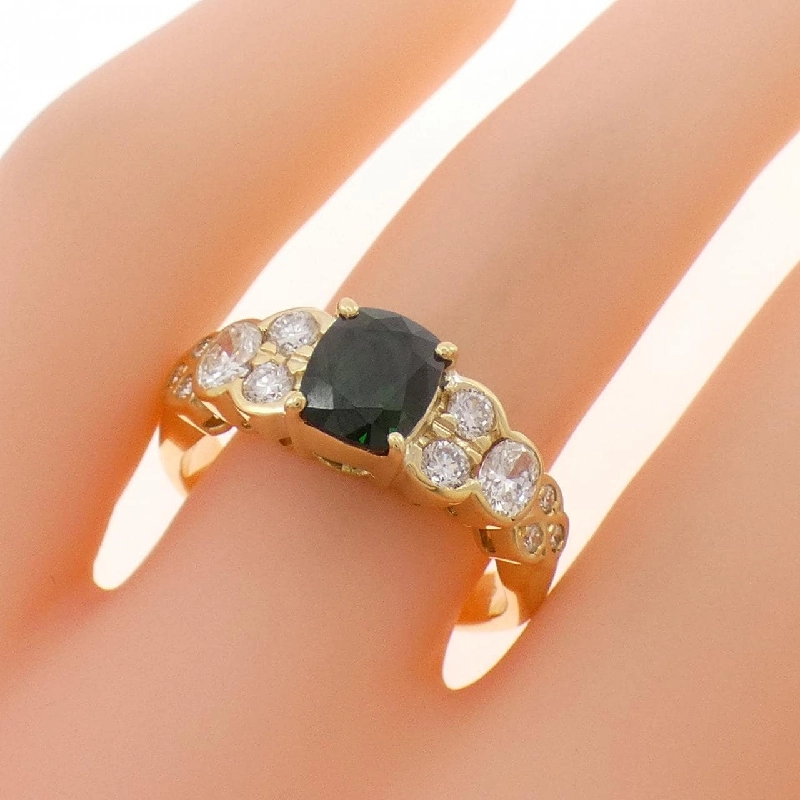 Nhẫn Garnet Xanh K18YG 1.180CT - Hàng hiệu Chính hãng 852765