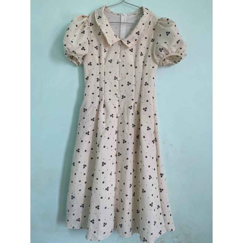 Đầm tiểu thư bồng bềnh, chất xốp hoa, size M, mặc 1 lần  462066