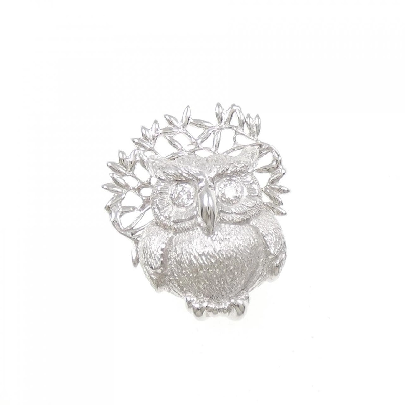 K18WG Cú Đêm Kim Cương Brooch 0.06CT - Hàng hiệu Chính hãng 873425