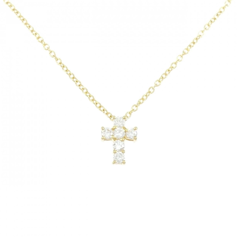 K18YG Dây chuyền kim cương hình chữ thập 0.32CT - Hàng hiệu Chính hãng 865321