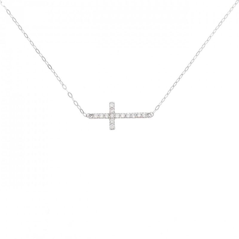 K18WG Dây chuyền kim cương chéo 0.10CT - Hàng hiệu Chính hãng 860378