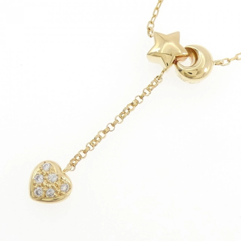 K18YG Heart × Star × Moon Diamond Necklace 0.06CT - Hàng hiệu Authentic 857264