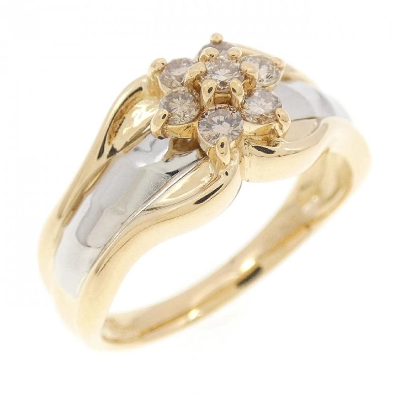 Nhẫn kim cương hoa K18YG/PT900 0.25CT 670557