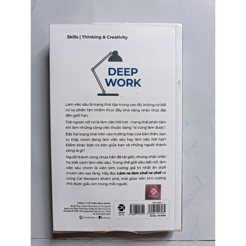 Deep work - Làm ra làm chơi ra chơi - Cal Newport (mới 99%) 150219