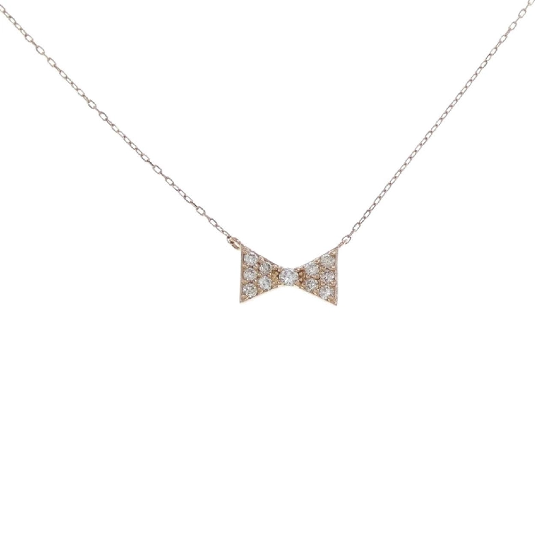 K18PG Dây chuyền kim cương hình ruy băng 0.10CT - Hàng hiệu Chính hãng 862539