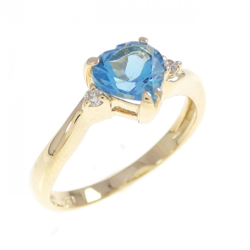 Nhẫn hình trái tim Blue Topaz K18YG - Hàng hiệu Authentic 853978