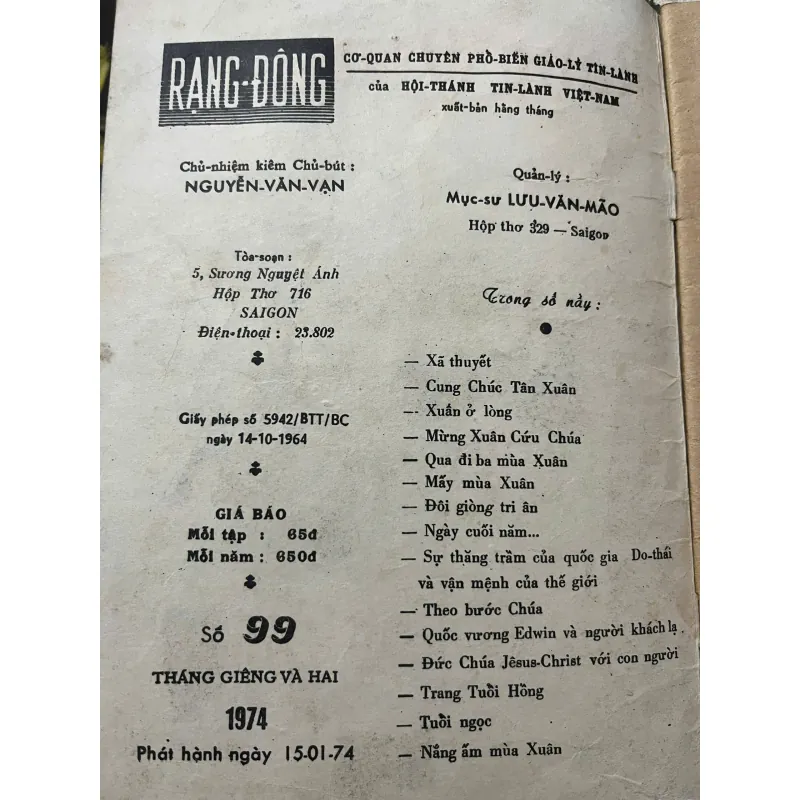 Tạp chí Rạng Đông (Trọn bộ/Số lượng lớn) - Hội Thánh Tin Lành Việt Nam 798713